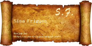 Sisa Frigyes névjegykártya